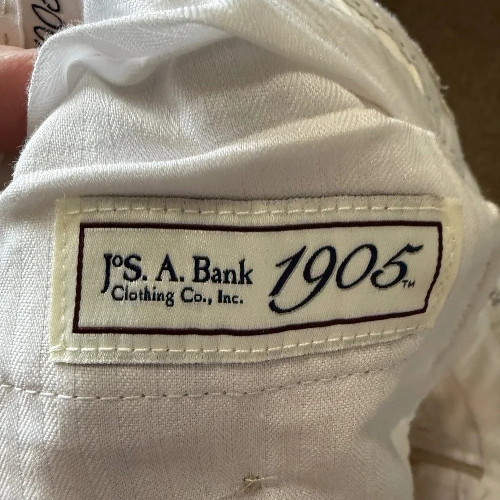 JOS A BANK 1905 Mens Tan Linen Blend Dress‎ Pants Size 34 Regular